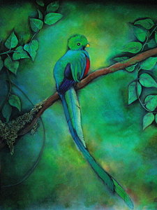 225x300 Quetzal Paintings Fine Art America - Quetzal Painting