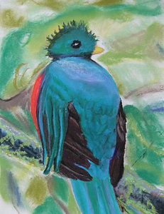 231x300 Resplendant Quetzal Painting By Sunny Seal - Quetzal Painting