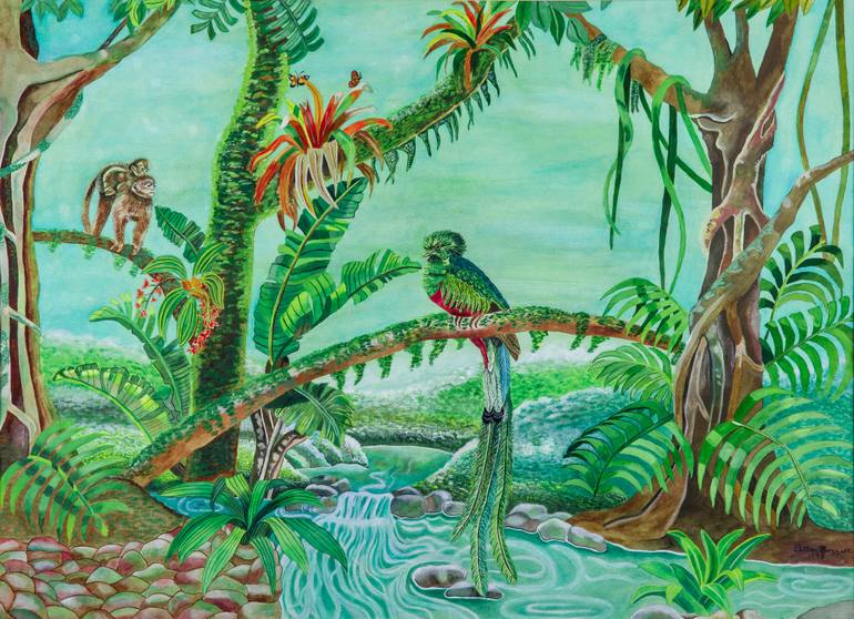 770x558 Saatchi Art Quetzal Painting By Dottie Bozzetti - Quetzal Painting