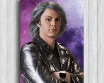 340x270 Quicksilver Quote X Men Poster Watercolor Print Superheroes - Quicksilver Painting