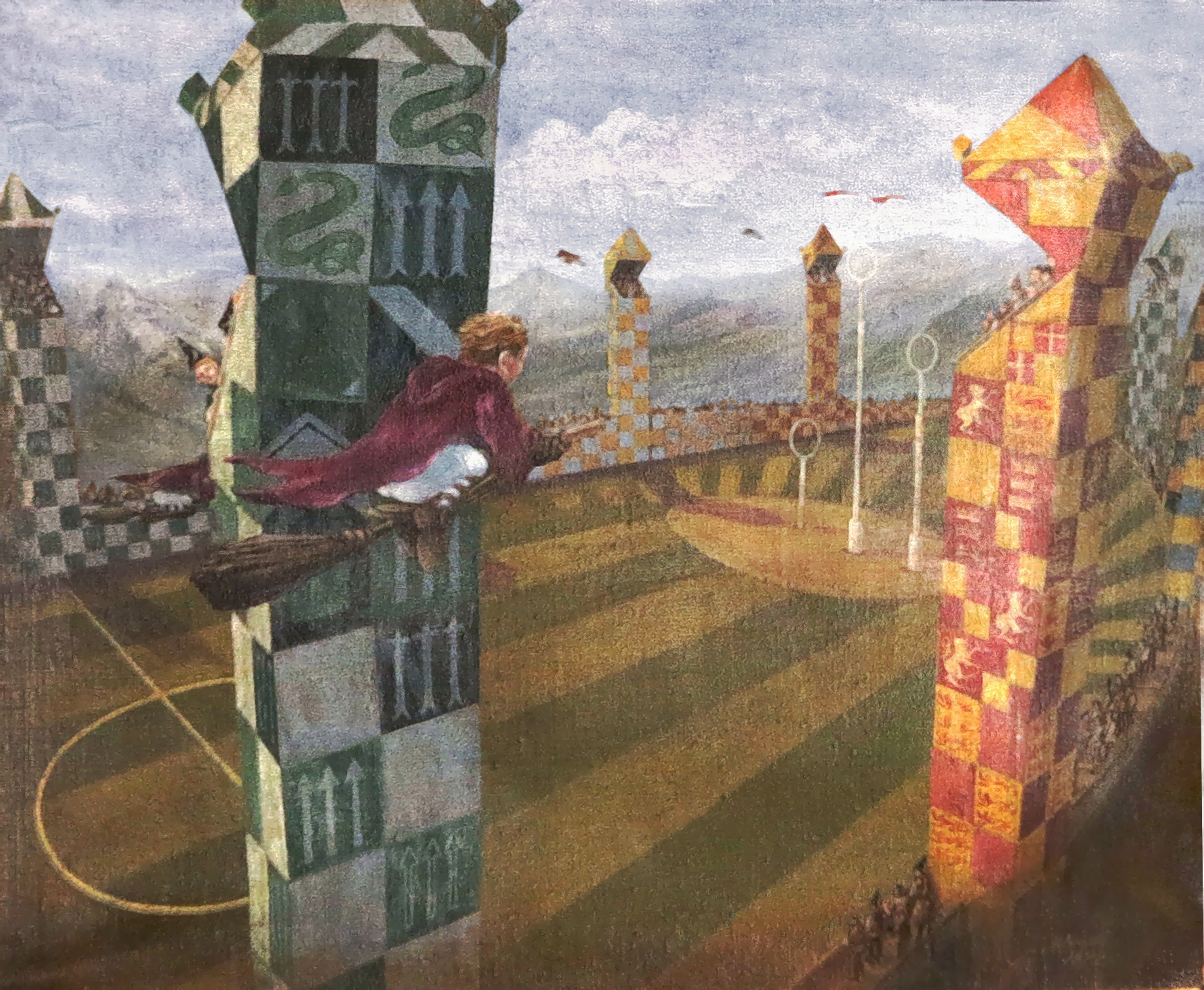 1836x1509 Les Tableaux De Poudlard 1 - Quidditch Painting