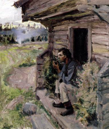 383x450 Evening Quiet Painting, Aakseli Gallen Kallela Paintings - Quiet Painting