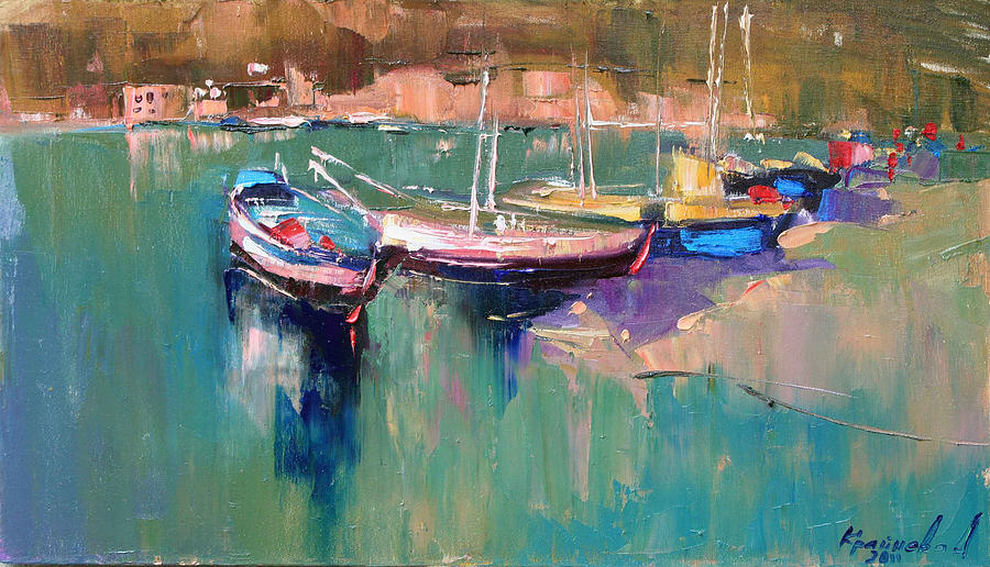 900x516 A Quiet Cove Painting By Anastasija Kraineva - Quiet Painting