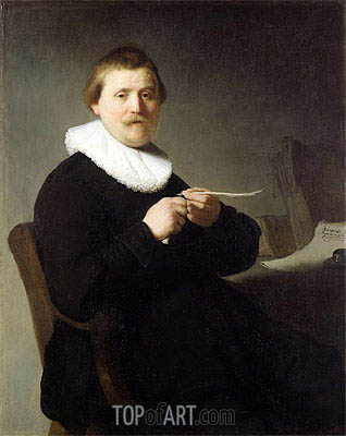 318x400 Man Sharpening A Quill Rembrandt Painting Reproduction 8901 - Quill Painting