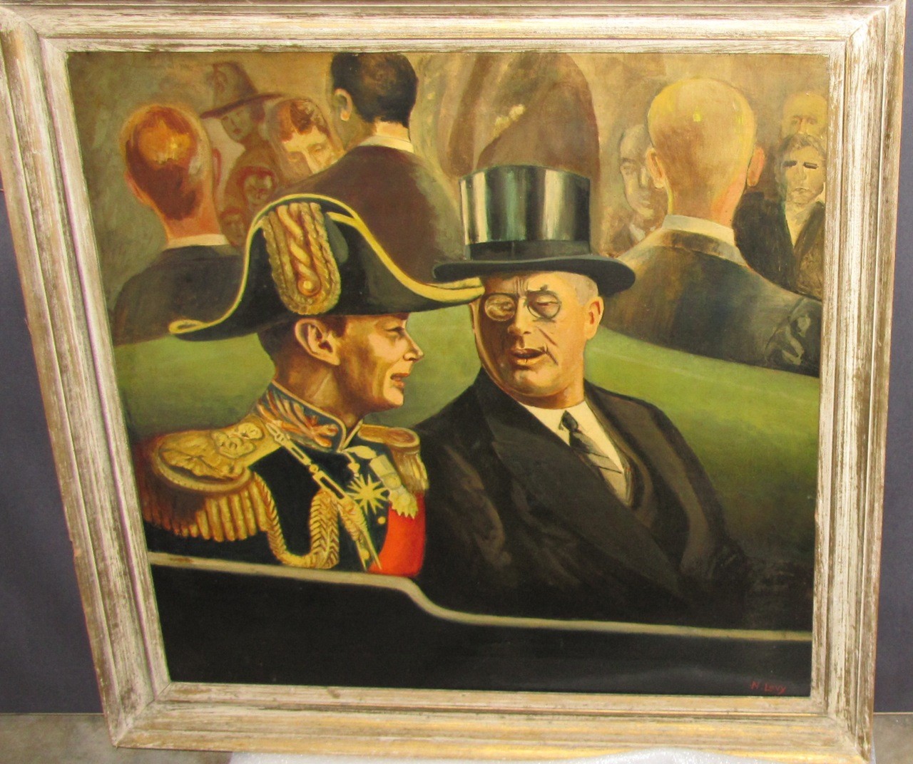 1280x1072 Rare 1939 Oil Painting Of Pres. Roosevelt Amp King George Vi - R Franklin Painting