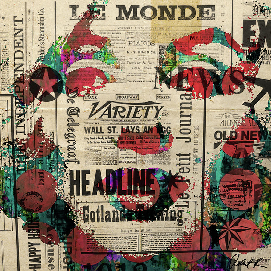 900x900 Marilyn Monroe Headliner Superstar Pop Painting Abstract Robert R - R Painting