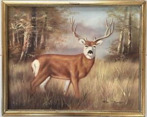 300x240 Lovely Original Oil Painting. Signed By Well Known Wildlife Artist - R Thomas Painting