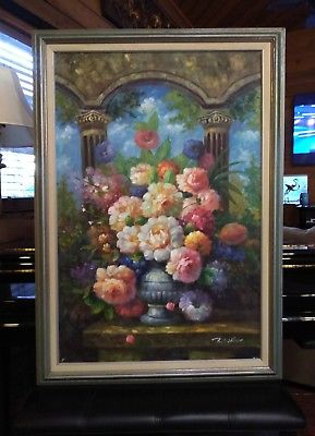 289x400 Large Original Floral Still Lifeoil Painting Signed R. Wilcox Ebay - R Wilcox Painting