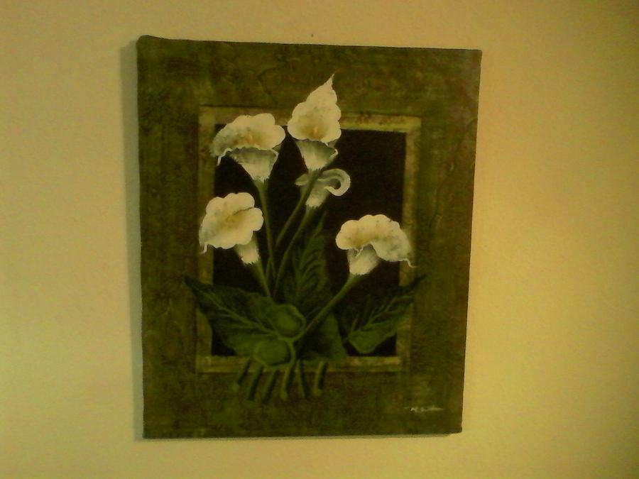 900x675 Calla Lily Painting By R Wilcox - R Wilcox Painting