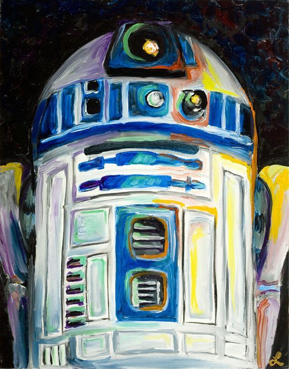 564x719 Painting By Artist Lani Woods Star Wars - R2d2 Painting
