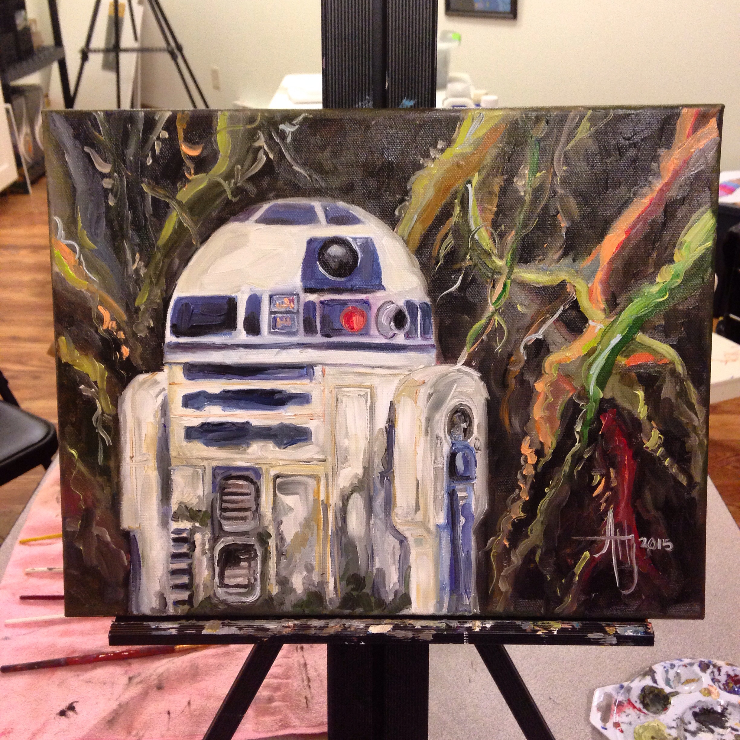 2448x2448 Star Wars Painting 2 Of 100 R2d2 On Dagobah April's Art Amp Design - R2d2 Painting