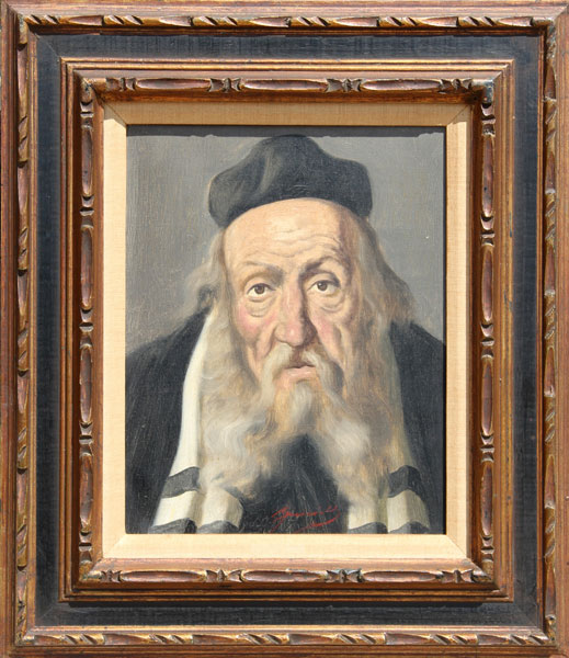 519x600 Rabbi Portrait Painting - Rabbi Painting