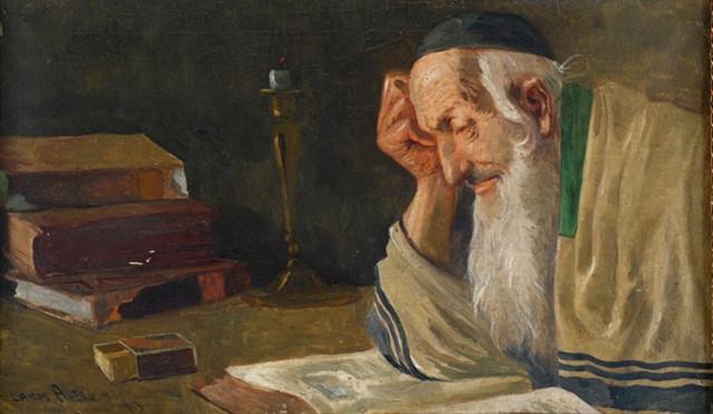 640x372 Rabbi Studying Torah Pishposhpaints - Rabbi Painting