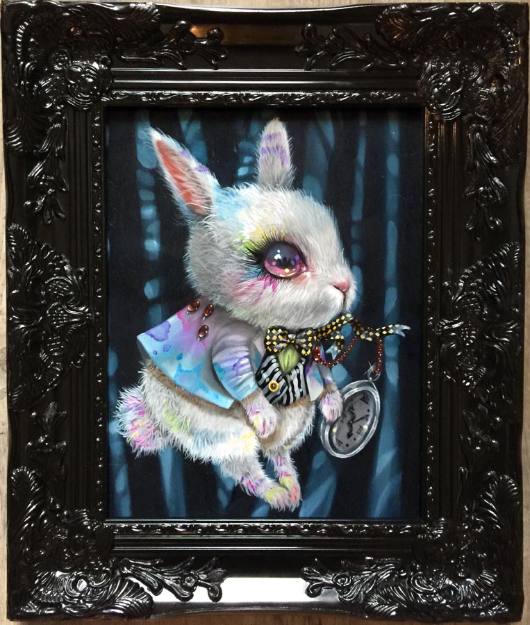 763x900 White Rabbit Original Oil Painting Kurtis Rykovich Online - Rabbit Oil Painting