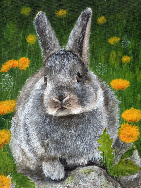 490x654 How To Paintnbstract Realism Rabbit The Journal - Rabbit Painting