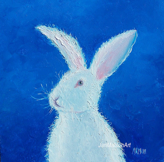 570x564 Easter Bunny Art Rabbit Painting Nursery Paintings Nursery - Rabbit Painting Images