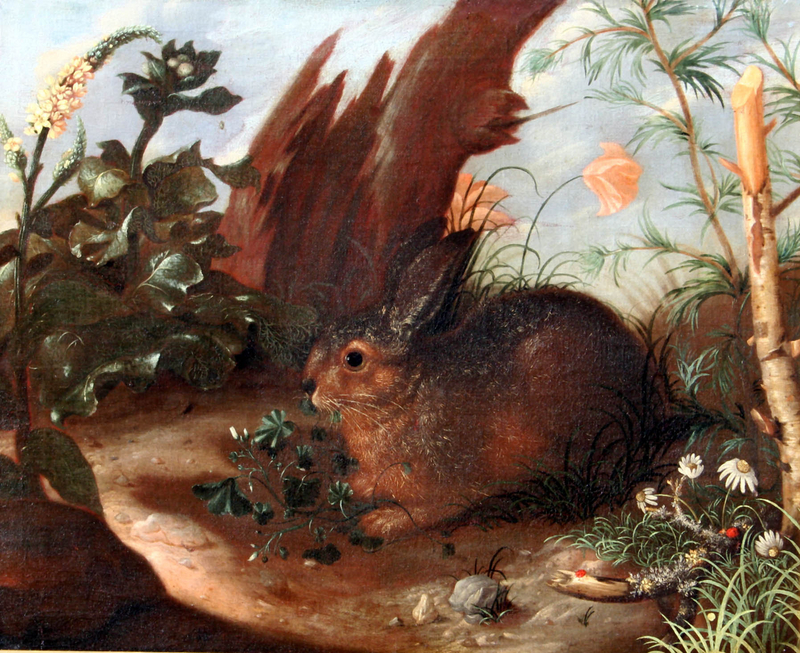 800x653 Old Master Painting Of A Rabbit In A Forest (Item - Rabbit Painting Images