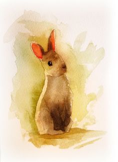 Rabbit Watercolor Painting