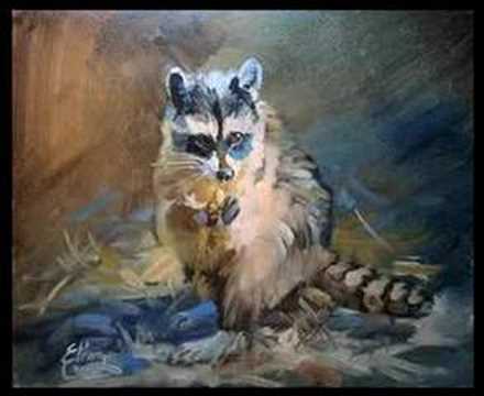 440x360 December 30 - Raccoon Painting