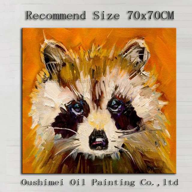 640x640 Free Shipping High Quality Abstract Modern Knife Painting Raccoon - Raccoon Painting