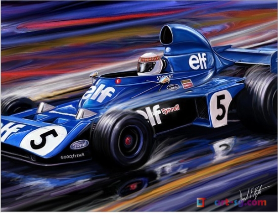 550x422 Abstract Racing Car 2 [No.172 Abstract Paintings] - Race Car Painting