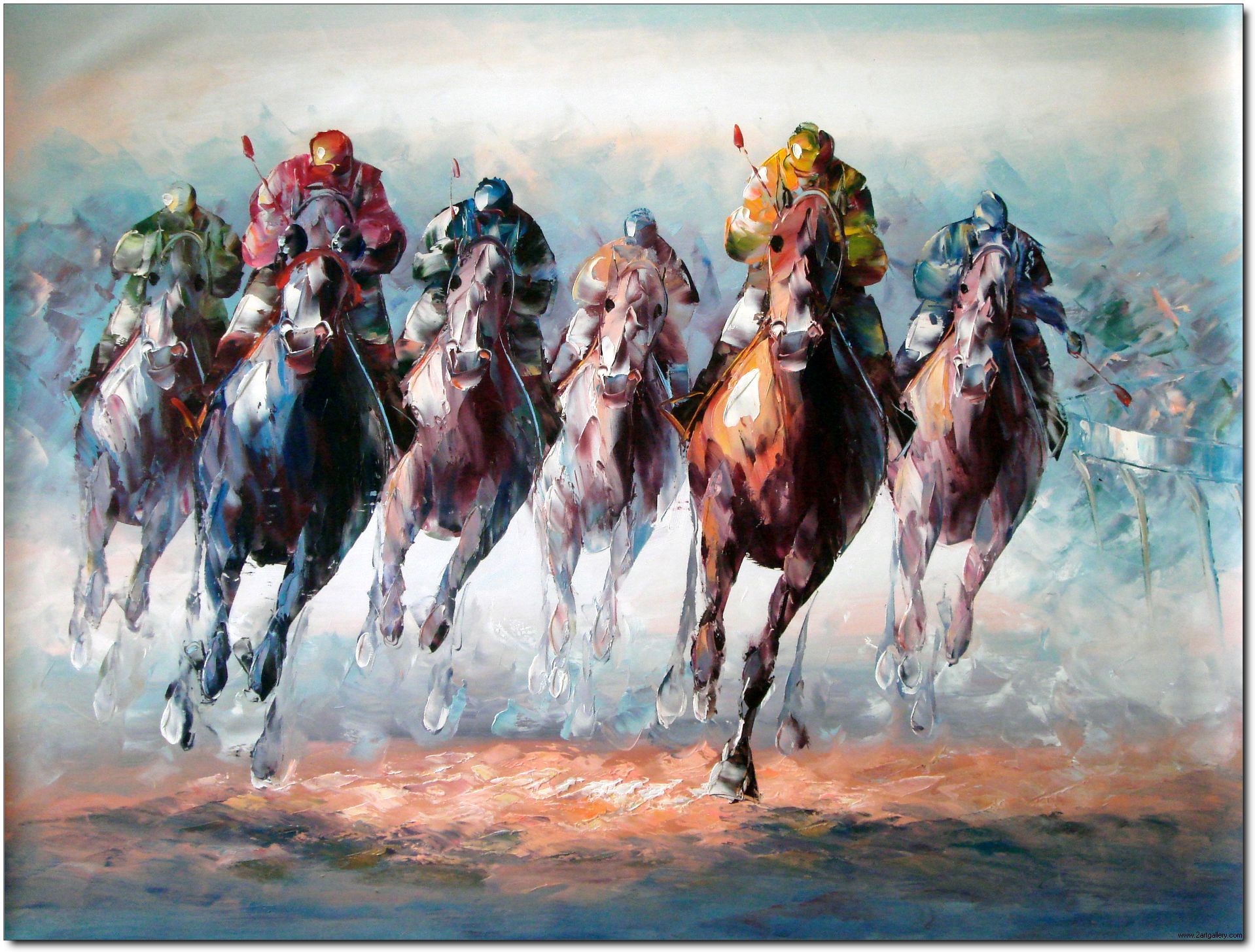 1918x1456 Animal Oil Painting, 100% Handmade, Museum Quality Horse 53 Oil - Race Horse Oil Painting Artists