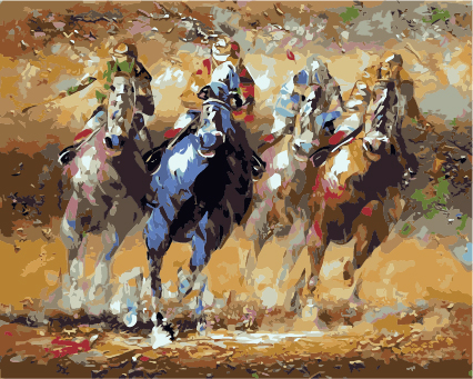 426x341 Home Beauty Picture Paint On Canvas Diy Digital Oil Painting By - Race Horse Oil Painting Artists