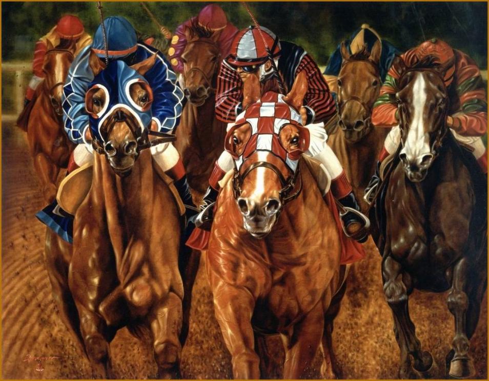 954x743 Equine Portrait Painting In Oil - Race Painting