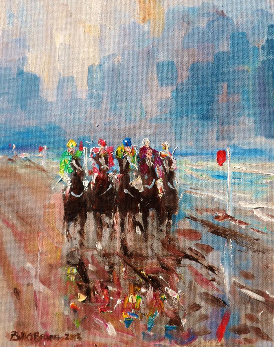 947x1200 Horse Racing, Evening Race (Bill O'Brien) - Race Painting