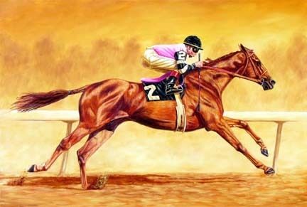 432x291 Race Horses Images Affirmed Painting Wallpaper And Background - Race Painting