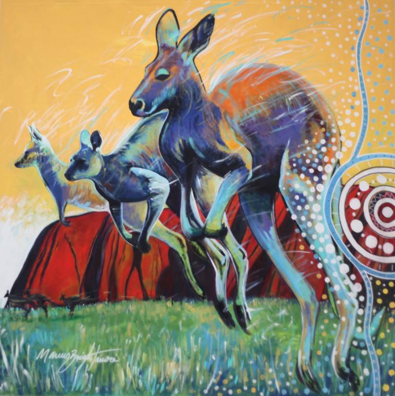 770x772 Saatchi Art Kangaroo Race Painting By Marcus Brightmore - Race Painting