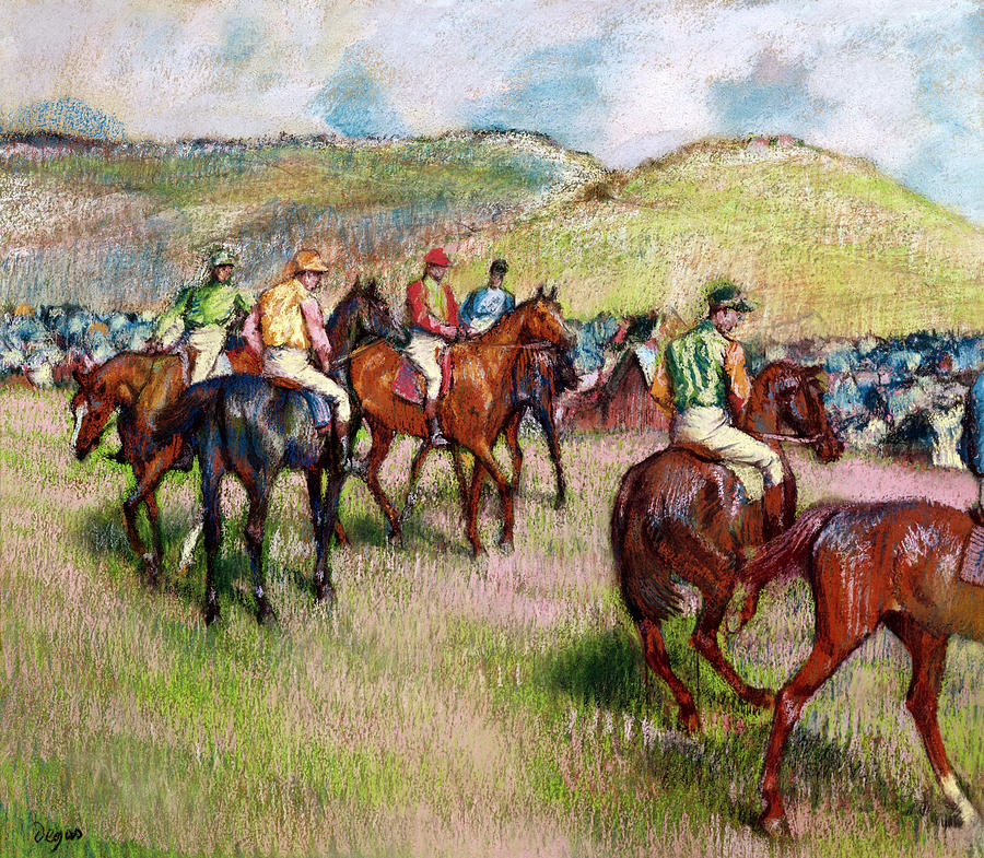 900x785 Before The Race Painting By Edgar Degas - Race Painting