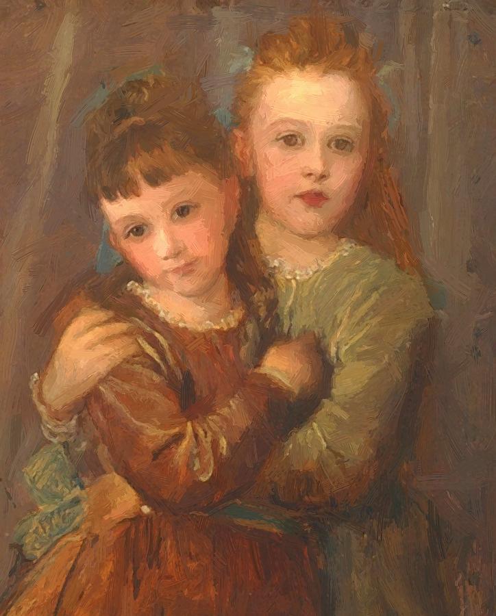 724x900 Rachel And Laura Gurney Painting By Watts George Frederick - Rachel Painting
