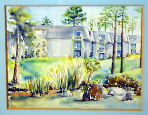 300x233 Vintage 6 Watercolor Painting Signed Rachel Cruzan Landscape W - Rachel Painting