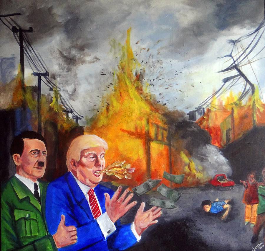 900x850 Make America Again. Painting By Jasleni Brito - Racism Painting