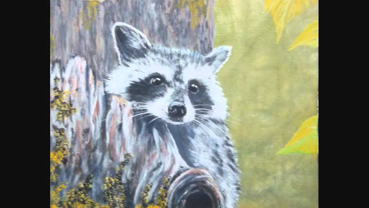 1280x720 Painting A Raccoon 2011 - Racoon Painting