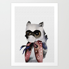 264x264 Racoon Art Prints Society6 - Racoon Painting