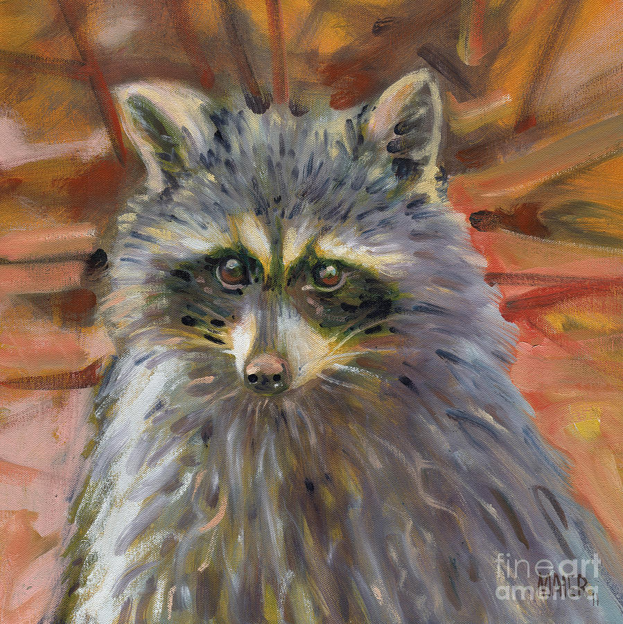 899x900 Racoon Painting By Donald Maier - Racoon Painting