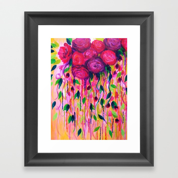 700x700 Roses Are Rad 2 Bold Pink Red Roses Floral Bouquet Vines, Flower - Rad Painting