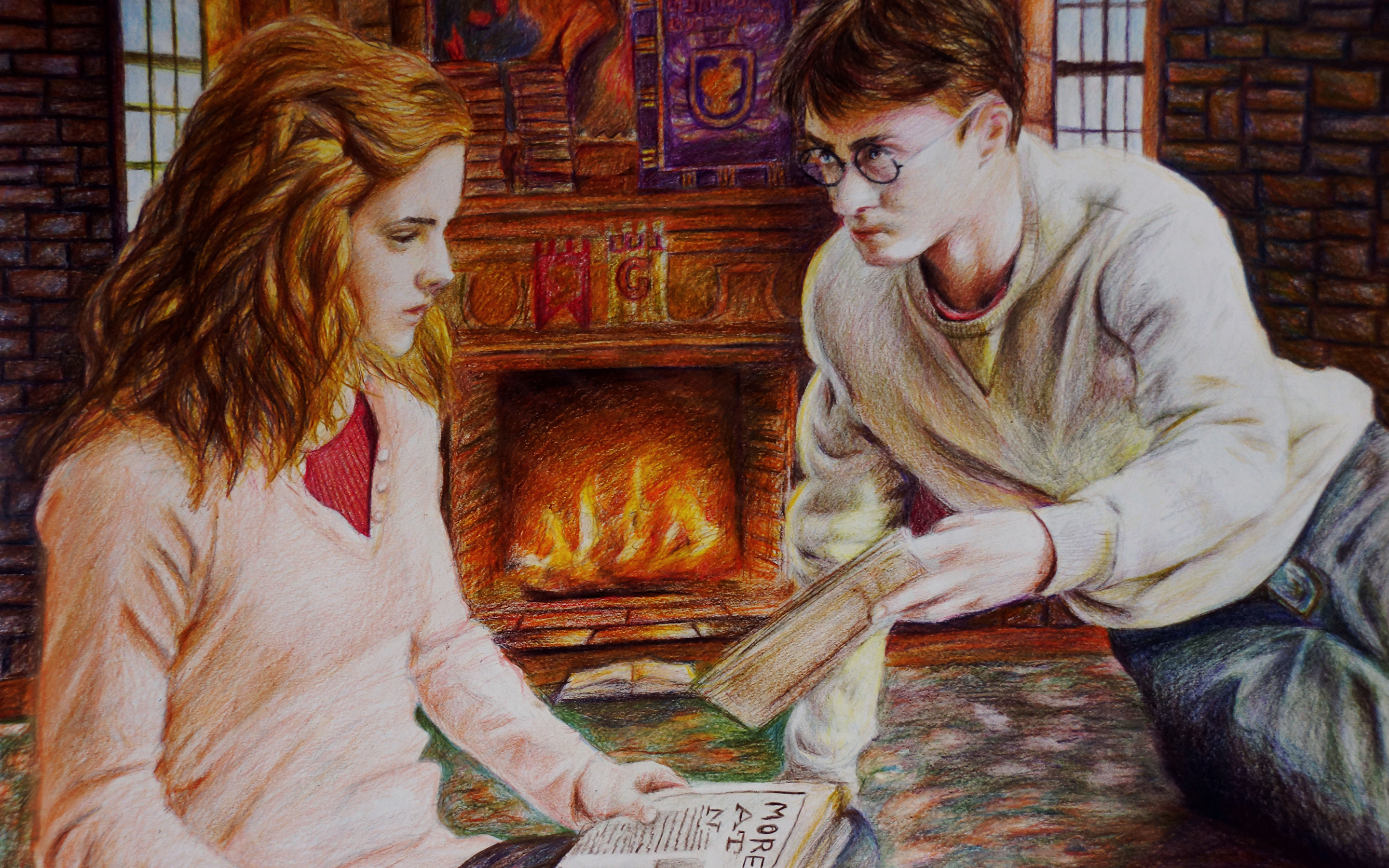 2880x1800 Wallpapers Harry Potter Emma Watson Daniel Radcliffe 2880x1800 - Radcliffe Painting