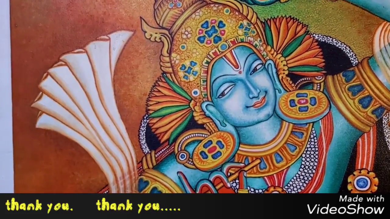 1280x720 Kerala Mural Painting Krishna Coloring - Radha Krishna Kerala Mural Painting