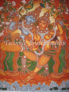 225x300 Kerala Mural Paintings Fine Art America - Radha Krishna Kerala Mural Painting