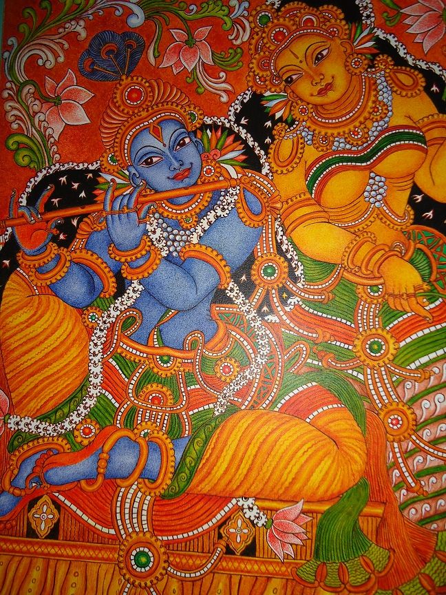 648x864 Radha krishna.jpg Flowers Kerala, Mural - Radha Krishna Kerala Mural Painting