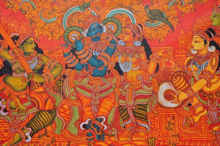 Radha Krishna Kerala Mural Painting At Paintingvalley.com 