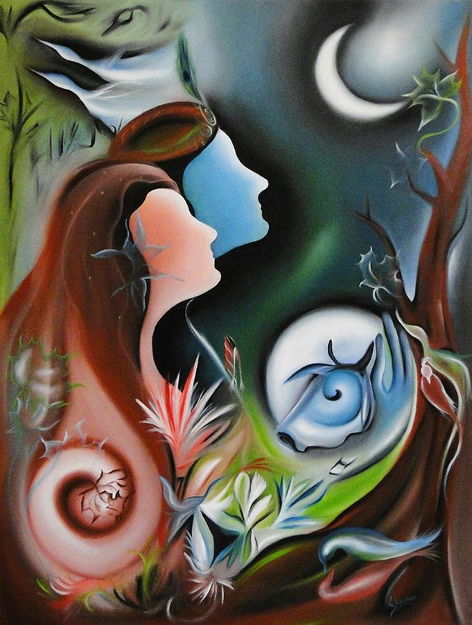 681x900 Radha Krishna Modern Art Painting By Artist Freni Doshi - Radha Krishna Painting