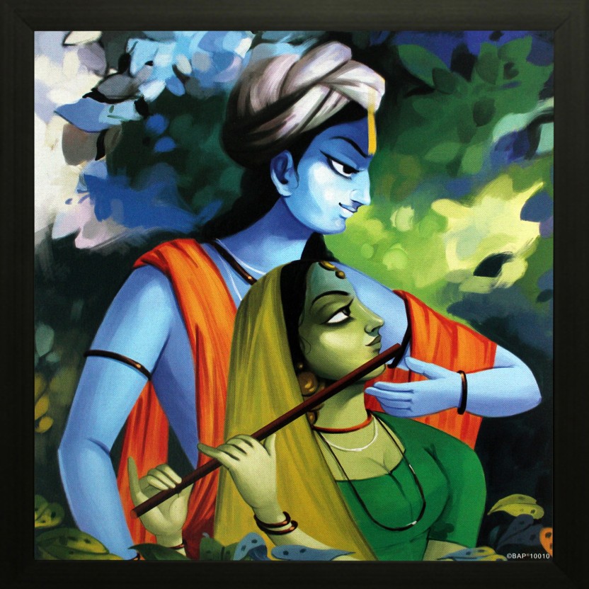 832x832 Saf Radha Krishna Ji Texture Print With Uv Canvas Painting Price - Radha Krishna Painting