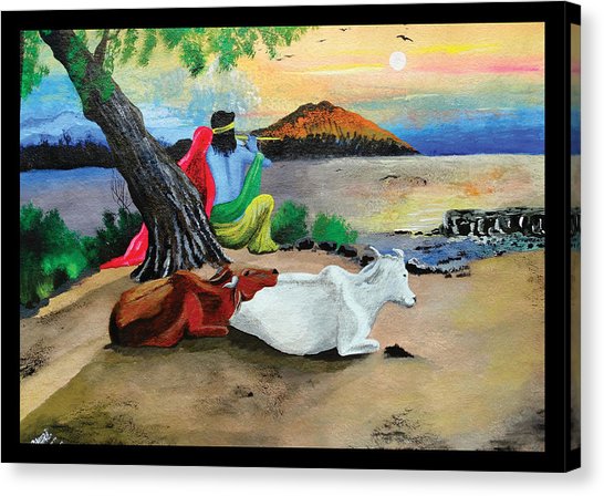 546x448 Lord Radha Krishna Painting By Kiran Dhiwar - Radha Krishna Painting On Canvas