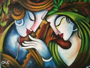 300x225 Paintings - Radha Krishna Painting On Canvas