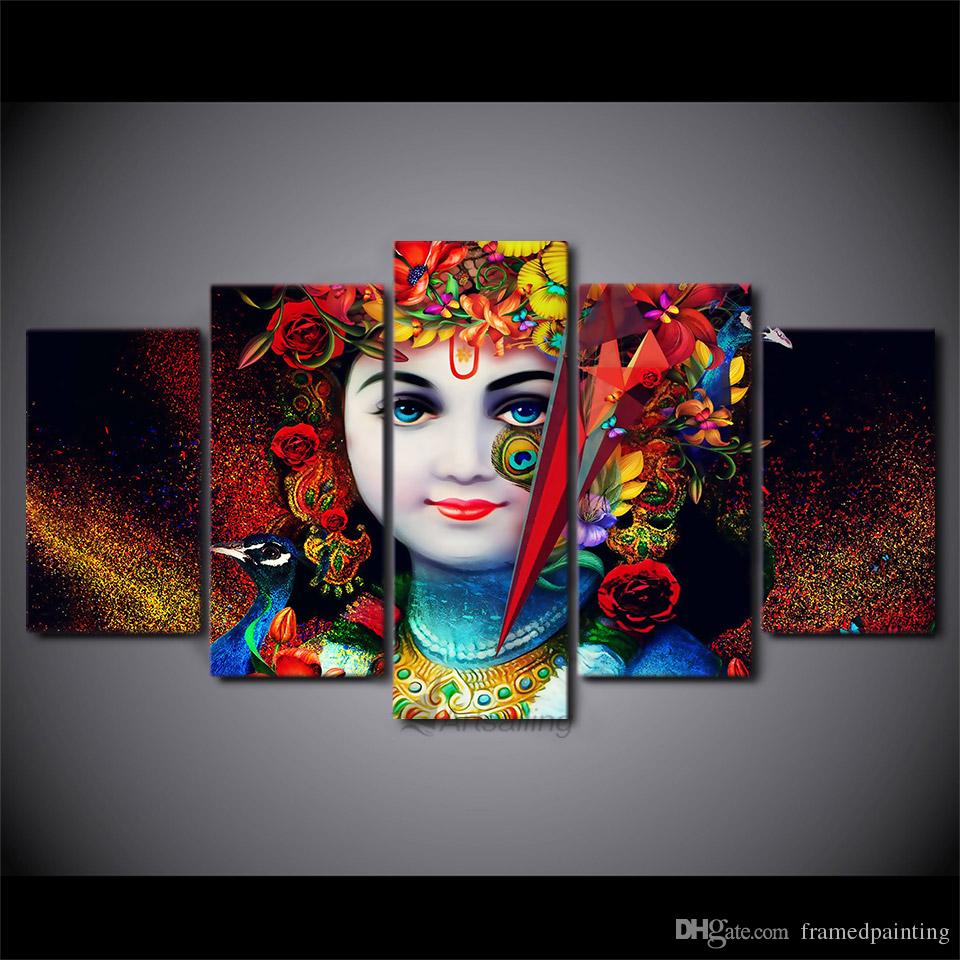 960x960 2018 Hd Printed Canvas Art Indian God Radha Krishna Painting - Radha Krishna Painting On Canvas