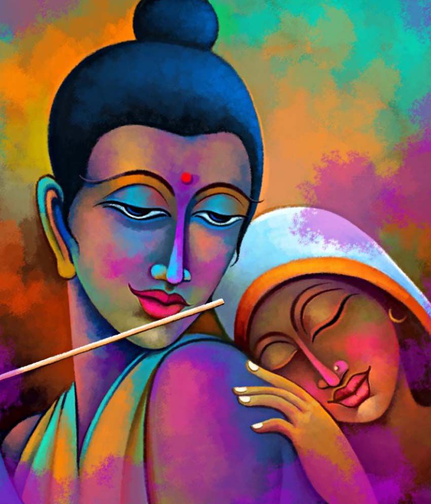 850x995 Art Factory Radha Krishna Canvas Painting Religious Painting Buy - Radha Krishna Painting On Canvas